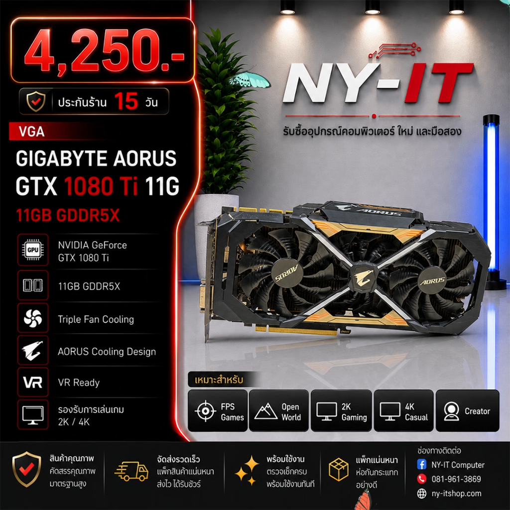 VGA GIGABYTE AORUS GeForce GTX 1080 Ti 11G